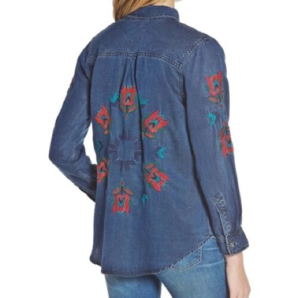 Rails small Ingrid Jalisco Chambray embroidered button down
